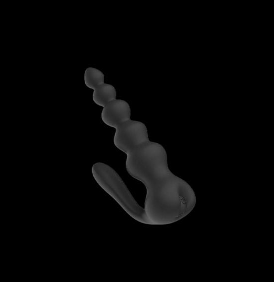 A silicone anal vibrator with 10 vibration patterns, designed for intense backdoor pleasure, on a black background.